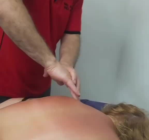 Back massage in progress