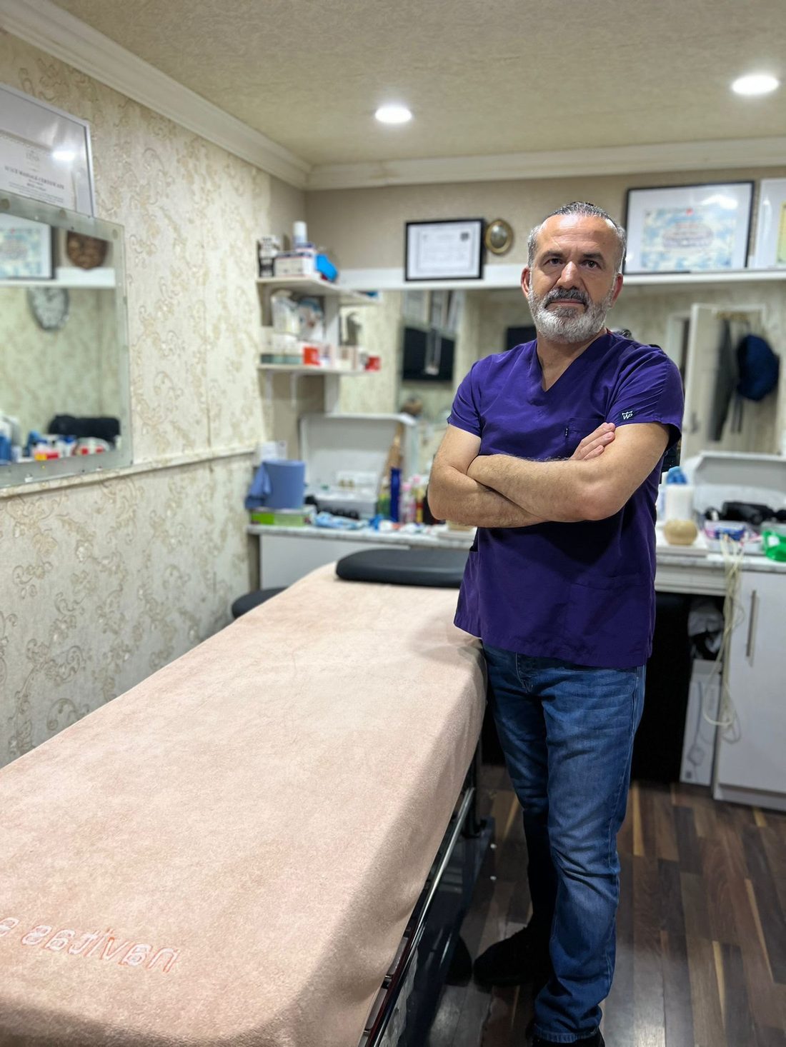 Deniz Perişan in his treatment room